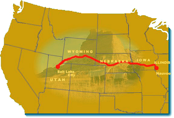 Image map of the Mormon Pioneer National Historic Trail.