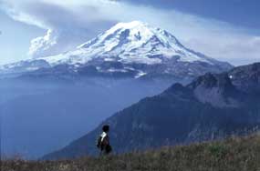 Cloud cap over Mount Rainier
