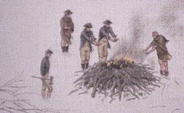 Soldiers trying to keep warm. Soldiers trying to keep warm.