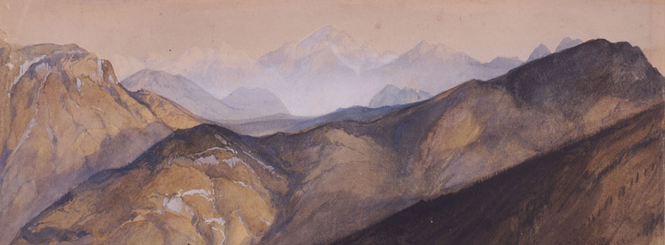 Image of painting titled The Yellowstone Range from Near Fort Ellis