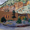 Image of painting titled Administration Building, Frijoles Canyon
