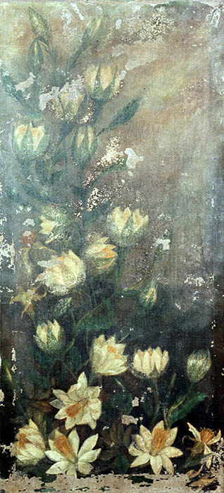 Oil painting of white flowers