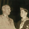 Image of Photograph of President Truman congratulating a Scout on just becoming an Eagle Scout
