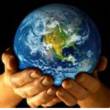 Hands holding Earth