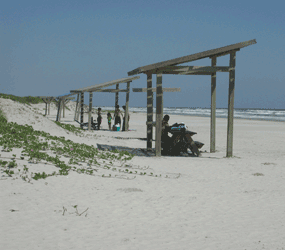 Picnic shelters at Malaquite Beach Picnic shelters at Malaquite Beach