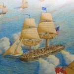The USS Brig Niagara in battle during the Battle of Lake Erie September 10, 1813.