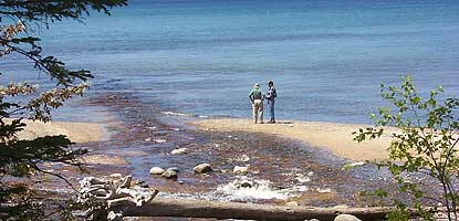 Hurricane River meanders into Lake Superior.