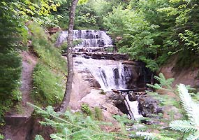 Sable Falls tumbles 75 feet down several sandstone cliffs.