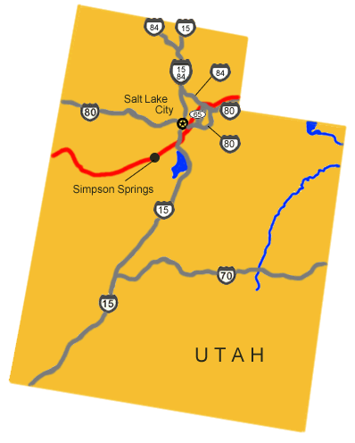 Map image showing the location for the Simpson Springs Station.