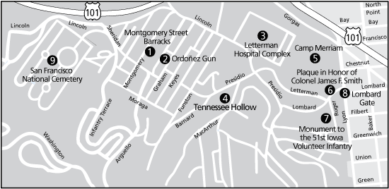 Map of the Presidio post during and after the Spanish American War
