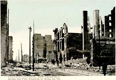 Downed power lines after the 1906 earthquake