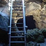 Ladder in a lava tube