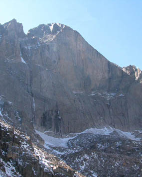Photo Longs Peak diamond September 27, 2009.