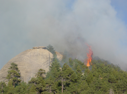 Wildfire near Helen's Dome.