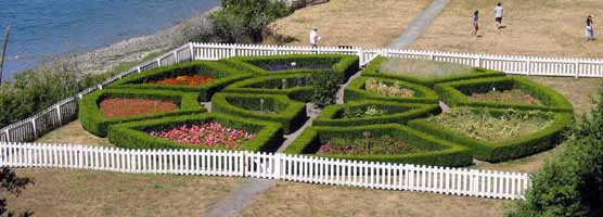 The formal garden at English Camp.