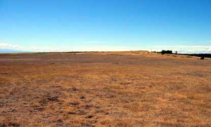 The American Camp prairie looking from Pickett's Lane toward the redoubt.