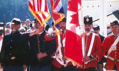 1860s color guard celebrates peace at English Camp at the first Encampment.