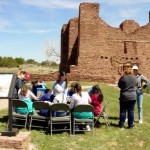 Students learning about the park