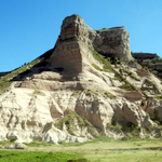 View of the north face of Scotts Bluff.  This is the side most seen by citizens of the city of Scottsbluff.