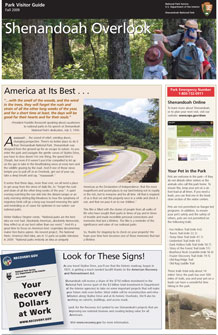 Shenandoah Overlook, the park's official Visitor Guide.
