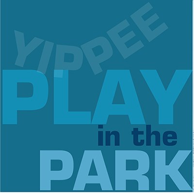 Square with the words, 'play in the park'