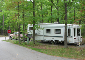 Platte River Campground with Camper