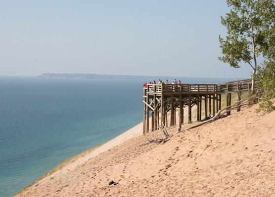 Lake MI Overlook Platform with South Manitou Island in the background