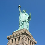 Statue of Liberty from below.