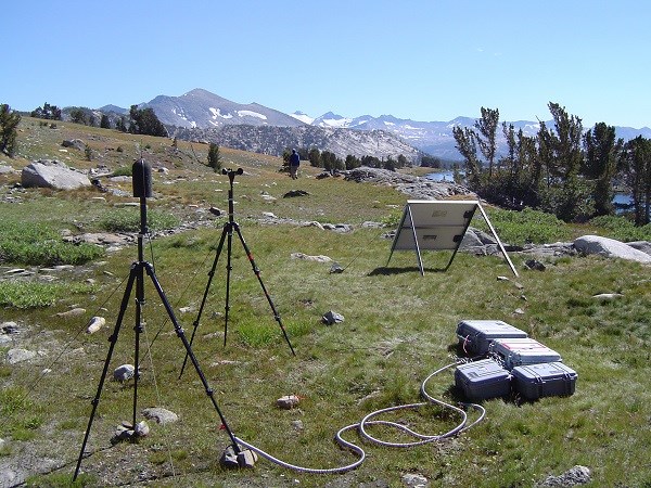 Installation of sound equipment at Granite Lake