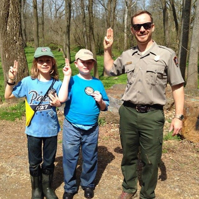 Boy Scouts with Park Ranger.