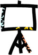 Clip art of a slide show screen