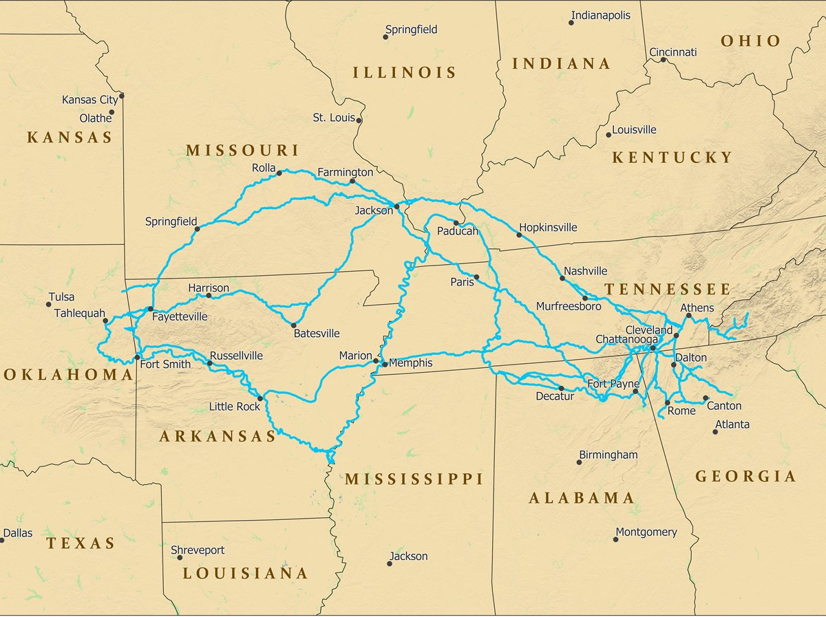 Maps Trail Of Tears National Historic Trail (U.S. National Park Service)