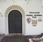 Entrance to Tumac&aacute;cori National Historical Park