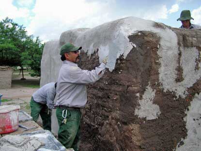 Lime plastering the convento