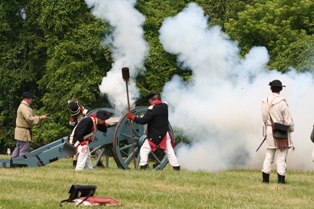 Cannon blast at Valley Forge March Out celebration.