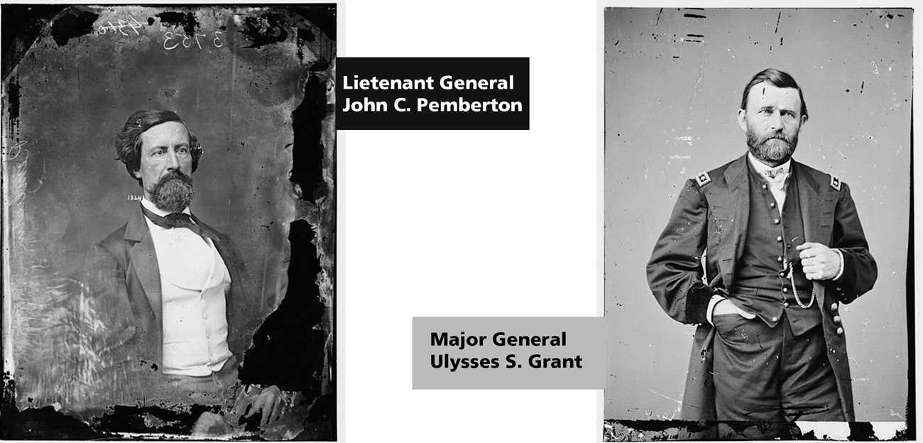 Two black and white images of Pemberton and Grant in Uniform