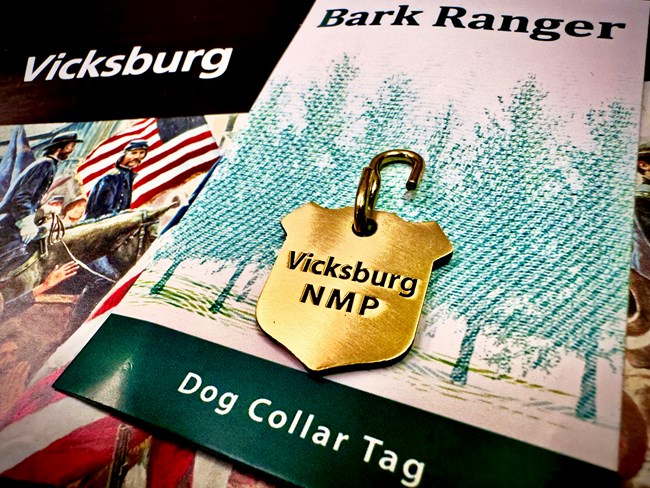 Image of a Bark Ranger Tag and Vicksburg Park Brochure