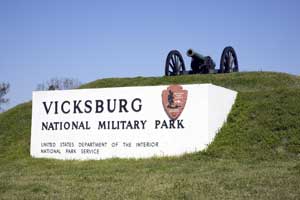 Vicksburg National Military Park Entrance Sign