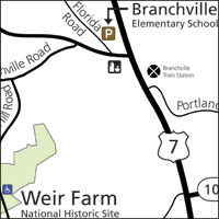 Map to Event Parking at the Branchville Elementary School