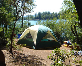 Lakeside camping at Oak Bottom Campground.