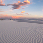 Sunset over dune field