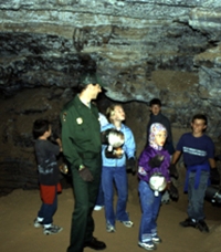 Visitor on the Candlelight Cave Tour