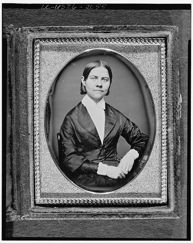 Lucy Stone facing forward, taken around 1850.