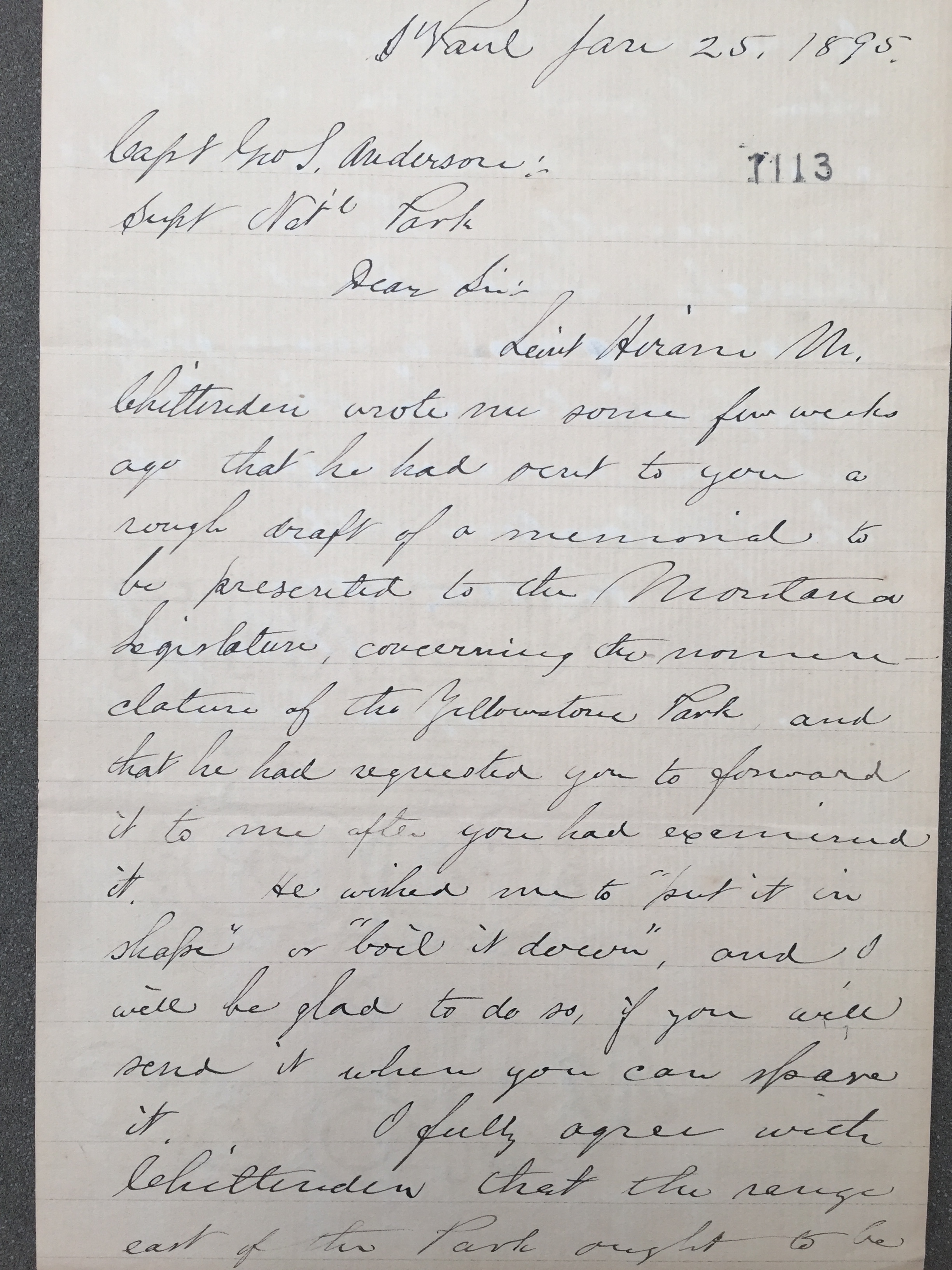 Letter from Nathaniel Langford