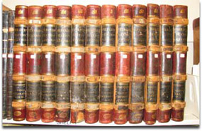 Historical volumes are lined up together.