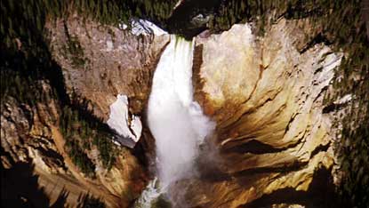 An aerial view of the Grand Canyon of the Yellowstone