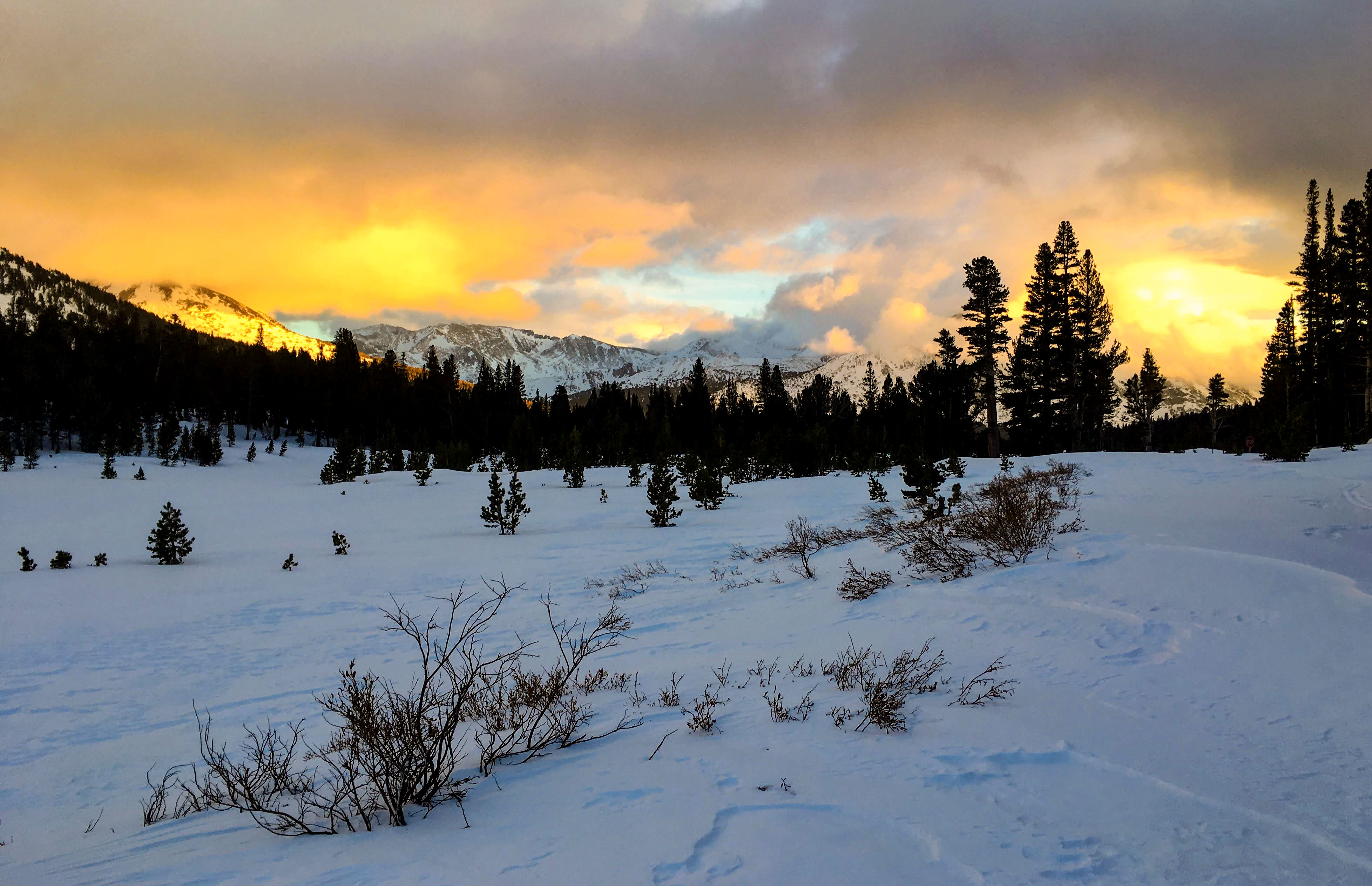 Cloudy sunset from Dana Meadows