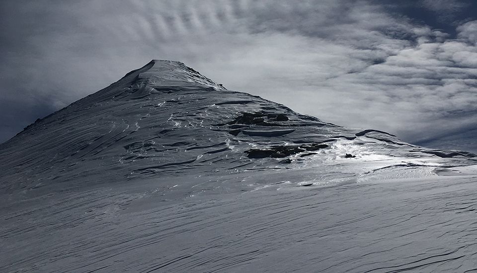 Rain crust on Altusky Peak on February 16, 2021.