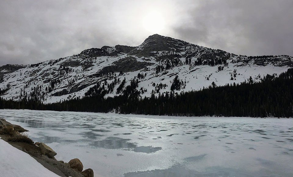Tenaya Lake and Peak on March 17, 2022.