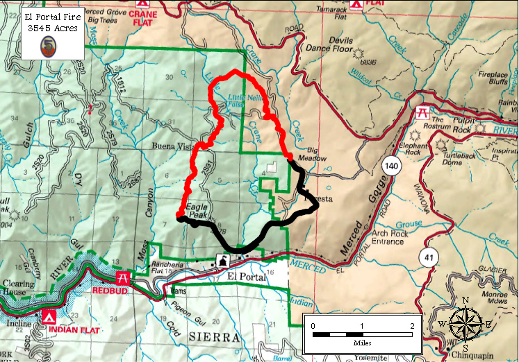 Map of fire perimeter as of July 30, 2014